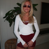 Fancy Wrap Top - White