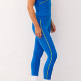 Sport Sculpt Piping Leggings - Cobalt Blue