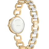 Open Circle Bracelet Watch in Mixed Metal: Brushed Silver Dial with Mixed Metal
