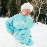 Fancy Oversized Fleece Mockneck - Glacier Sky