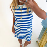 Mariah Knit Terry Mini Dress - Blue