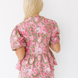 Sally Tie Front and Shorts Set - Pink