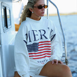 Oversized America Mockneck - White (PREORDER)