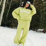 Fancy Oversized Fleece Mockneck - Alpine Lime