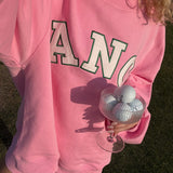 Fancy Oversized Mockneck - Par Pink/Green Outline