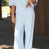 Fancy Waffle Knit Pants - Glacier