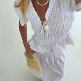 Sammi Smocked Skirt - White