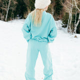 Fancy Oversized Fleece Mockneck - Glacier Sky