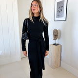 Kelli Mockneck Sweater Maxi Dress - Black