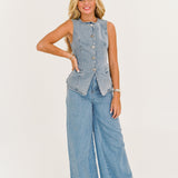 Shannon Wide Leg Jeans - Denim Blue