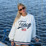 Oversized Terry Ribbed Mockneck - White