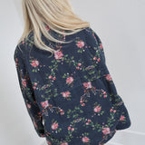 Floral Printed Utility Jacket - Blossom Blue