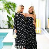 Ruby Polka Dot Maxi Dress- Black/White