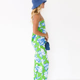 Sylvia Floral Print Pants - Green/White/Blue
