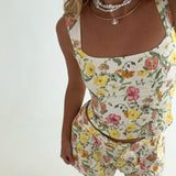 Gabi Bubble Hem Shorts - Floral Print
