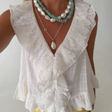 Ken Ruffled Top - Ivory