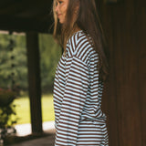 Fancy Striped Button Shorts - Glacier/Chocolate