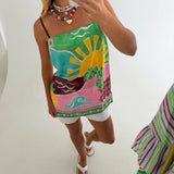 Isla Tropical  top - Green Multi