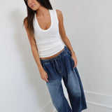 Whitney Barrel Denim Pants - Dark Denim