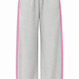 (PREORDER) Relaxed Joggers - Heathery Grey/ Pink Polka Trim