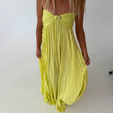 Presley Strapless Maxi Dress - Lemon Lime
