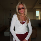 Fancy Wrap Top - White