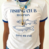 Fishing Club Graphic Tee - Off White/Royal