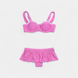 Ruffle Detail Bikini - Pink Polka Dot