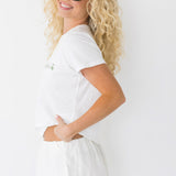 Tiny Martini Embroidered Tee - Off White