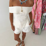 Valorie Linen Shorts Set - Off White