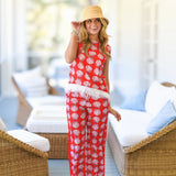 Adela Feather Pant Set - Red Shells