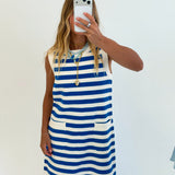 Mariah Knit Terry Mini Dress - Blue