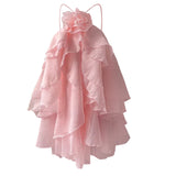 Merlot Floral Ruffle Mini Dress - Light Pink