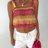 Lexi Crochet Tank Top - Yellow Multi