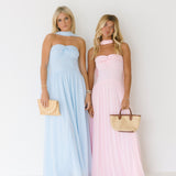 Zoey Strapless Maxi Scarf Dress - Baby Pink