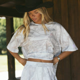Fancy Oversized Cursive Tee - White Camo