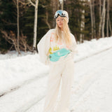 Fancy Fleece Wide Leg Sweatpants - Snow White