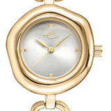 Open Circle Bracelet Watch in Mixed Metal: Brushed Silver Dial with Mixed Metal