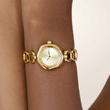 Open Circle Bracelet Watch in Gold