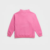 Oversized Fleece PocketCloud Striped Mockneck - Vice Pink