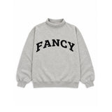 Oversized Terry Rolled Neck - Grey/Black Polka Dot