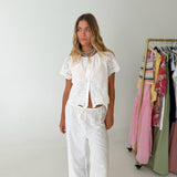 Cece Drawstring Pants - White