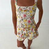Gabi Bubble Hem Shorts - Floral Print