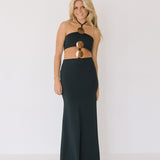 Emmi Halter Neck hollow Dress - Black