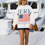 Oversized America Mockneck - White (PREORDER)