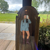 Fancy Striped Button Shorts - Glacier/Chocolate