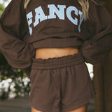 Fancy French Terry Shorts - Chocolate (PREORDER 3 WEEKS)