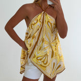 Candice Halter Neck Top - Lemon