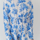 Layla Floral Romper - Off White Blue