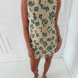 Sydney Sleeveless Floral Jacquard Mini Dress - Lt Taupe